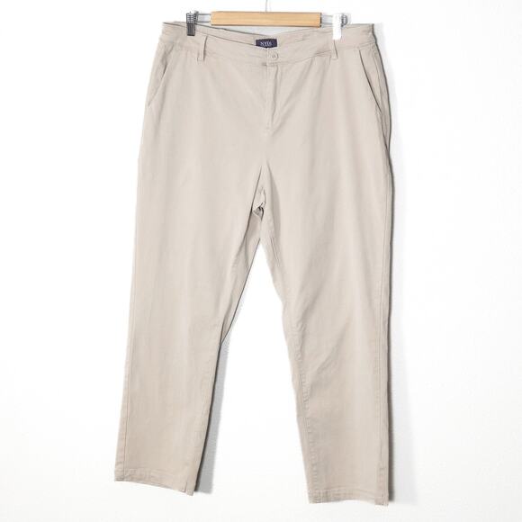 NYDJ Women’s Pants Elevated Basics Capsule Wardrobe Beige Stretch Trousers Sz 14 - Picture 1 of 9